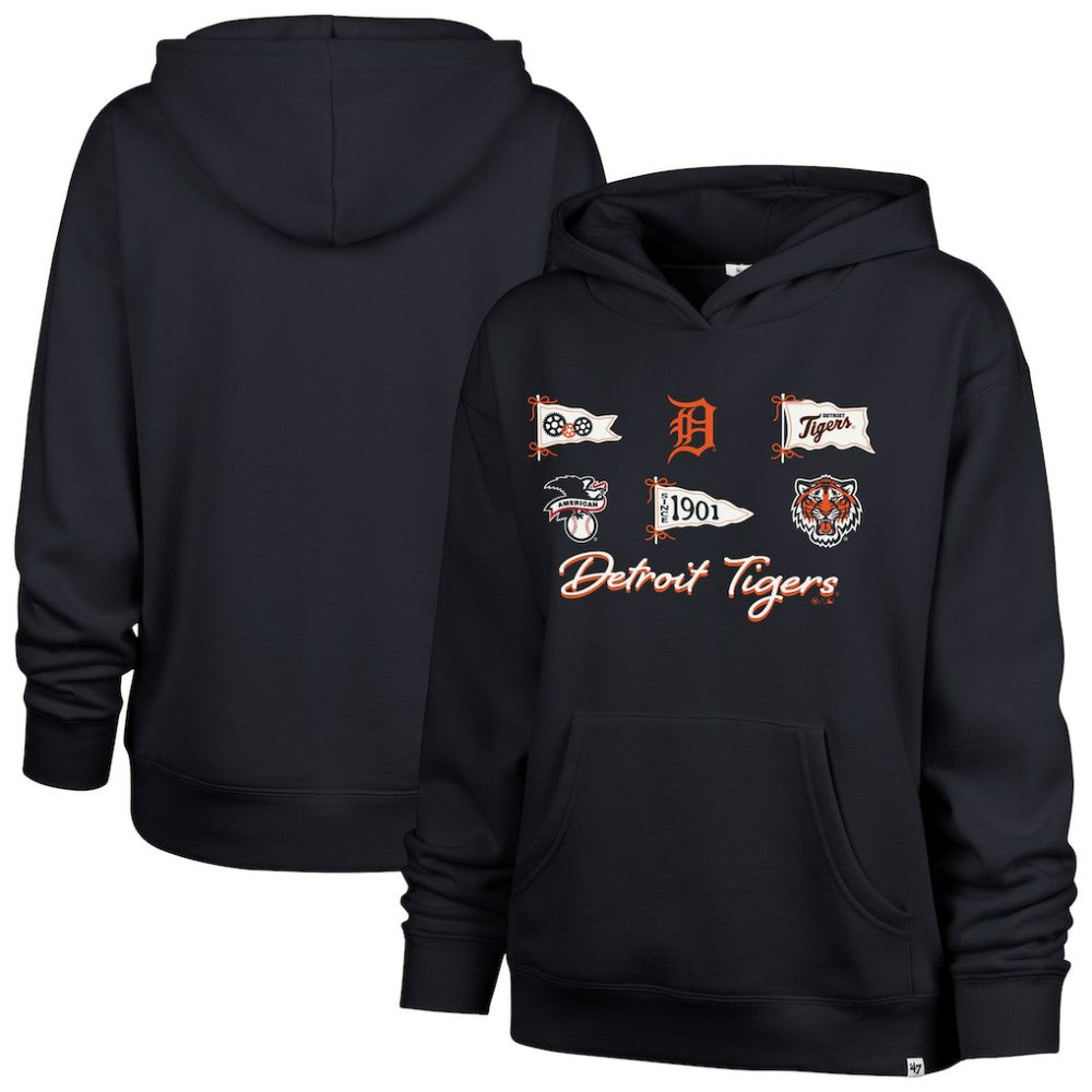 Navy Detroit Tigers '47 Women's Bow & Banners Naomi Hoodie