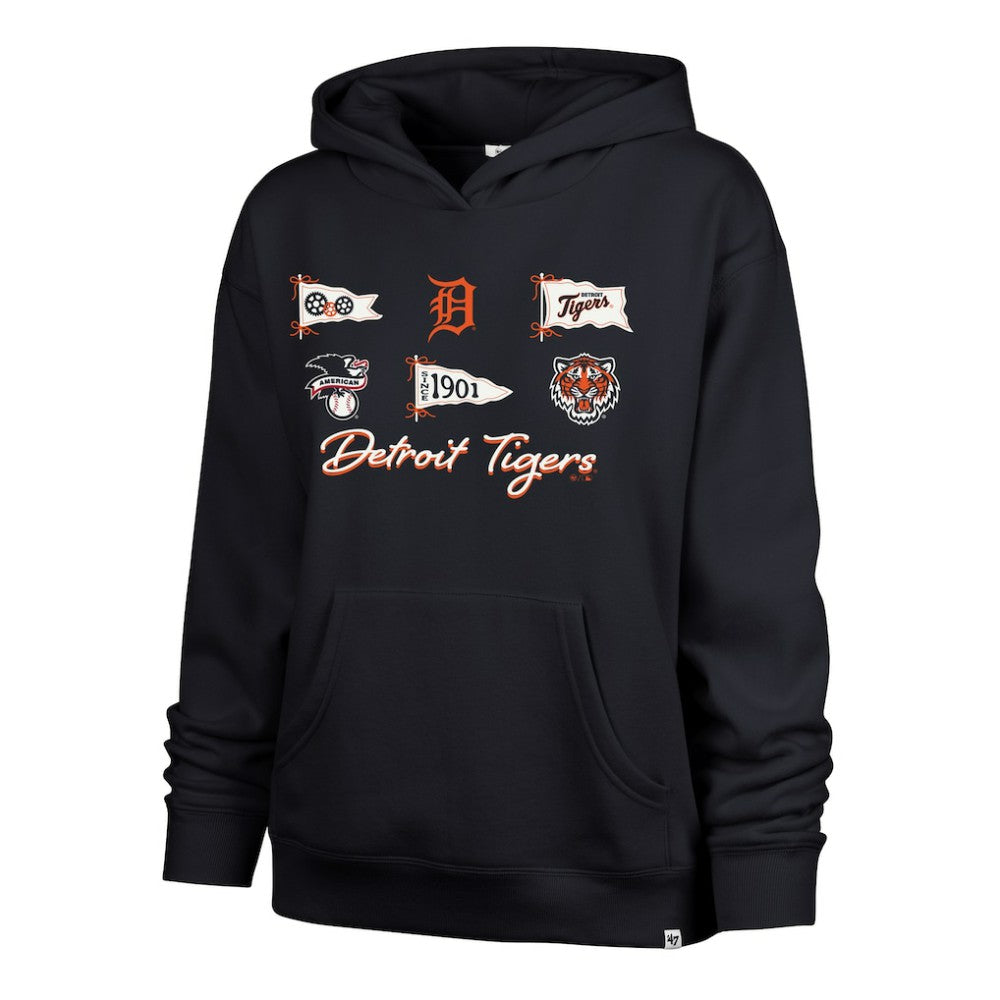 Navy Detroit Tigers '47 Women's Bow & Banners Naomi Hoodie