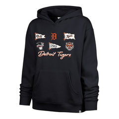 Navy Detroit Tigers '47 Women's Bow & Banners Naomi Hoodie