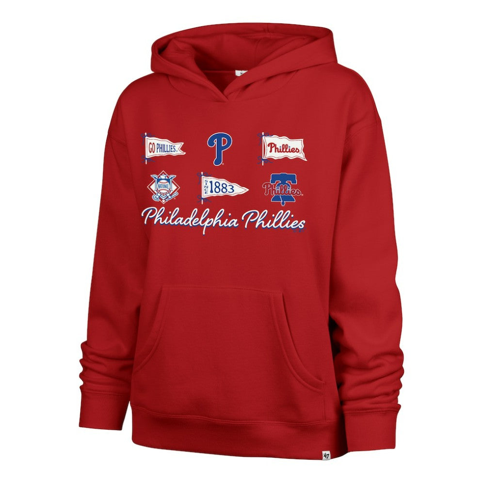 Red Philadelphia Phillies '47 Women's Bow & Banners Naomi Hoodie
