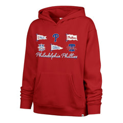 Red Philadelphia Phillies '47 Women's Bow & Banners Naomi Hoodie