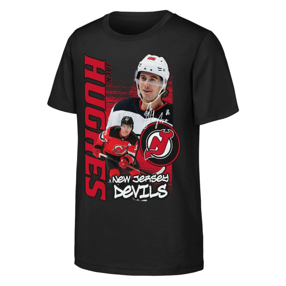 NHL Jack Hughes New Jersey Devils Outerstuff Youth Playmaker T-Shirt