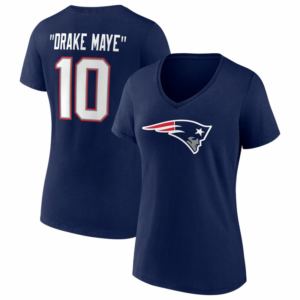 Drake Maye  Women's Nickname V-Neck T-Shirt - New England Patriots T-shirts