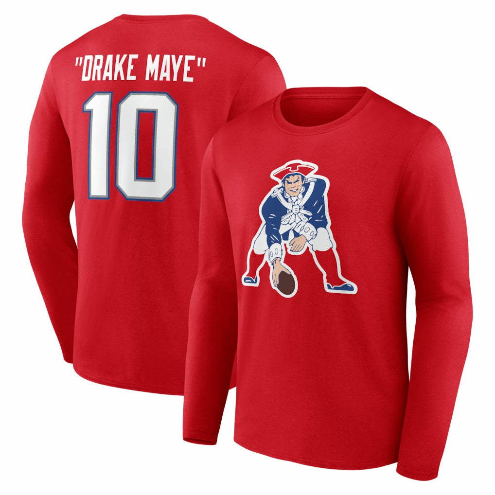 Drake Maye  Nickname Long Sleeve T-Shirt - New England Patriots T-shirts