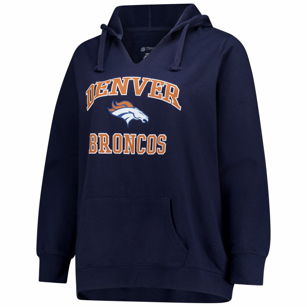 Women's Plus Size Heart & Soul Notch Neck Hoodie - Denver Broncos Hoodies
