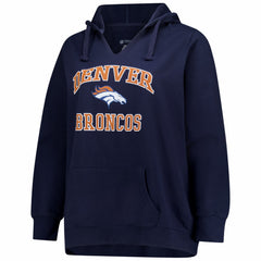 Women's Plus Size Heart & Soul Notch Neck Hoodie - Denver Broncos Hoodies