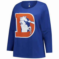 Women's Plus Size Primary Logo Long Sleeve Scoop Neck T-Shirt - Denver Broncos T-shirts