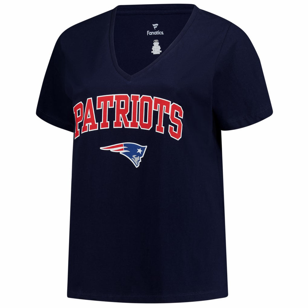 Women's Plus Size Arch Over Logo V-Neck T-Shirt - New England Patriots T-shirts