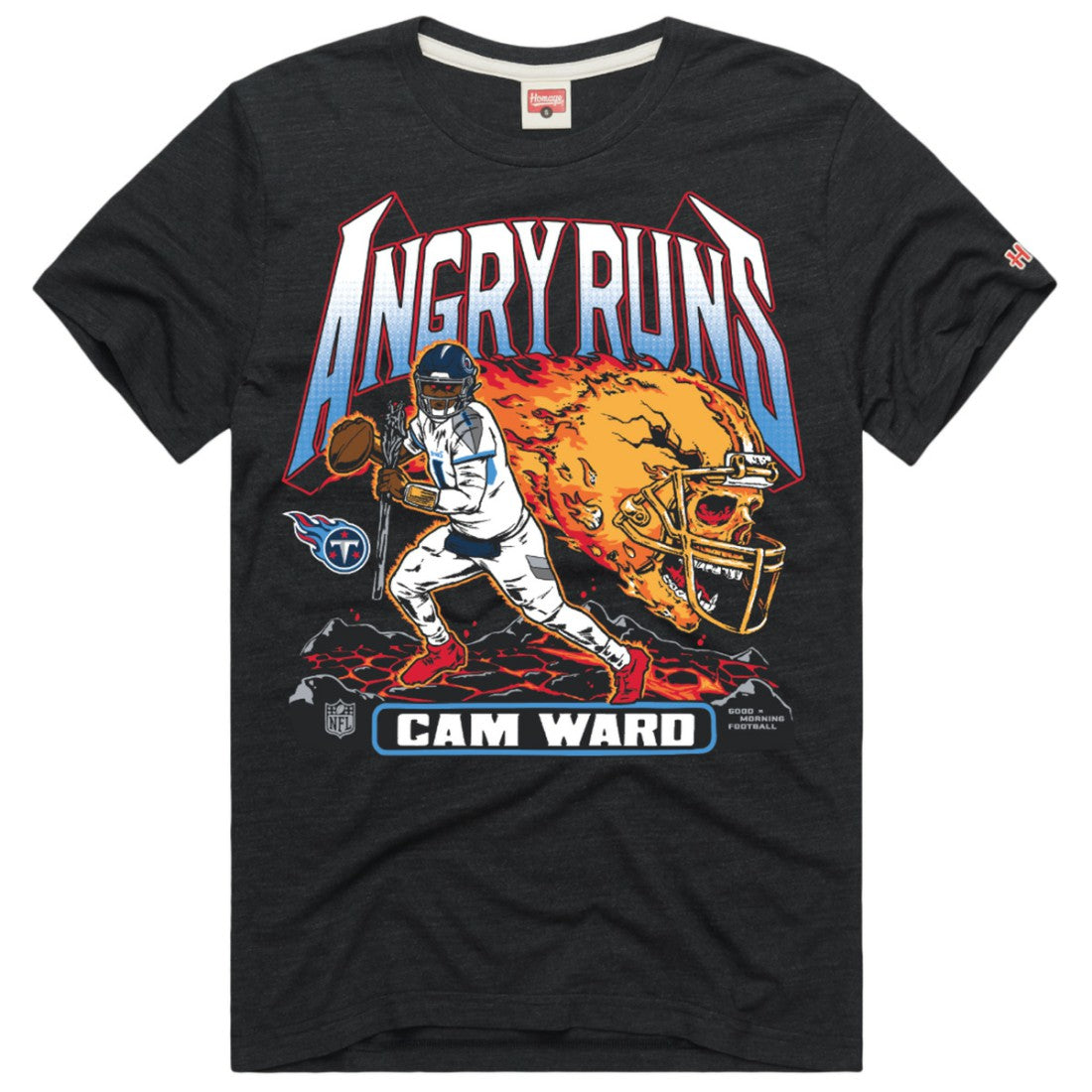 Cameron Ward  Homage Unisex Angry Runs Player Graphic Tri-Blend T-Shirt - Tennessee Titans T-shirts