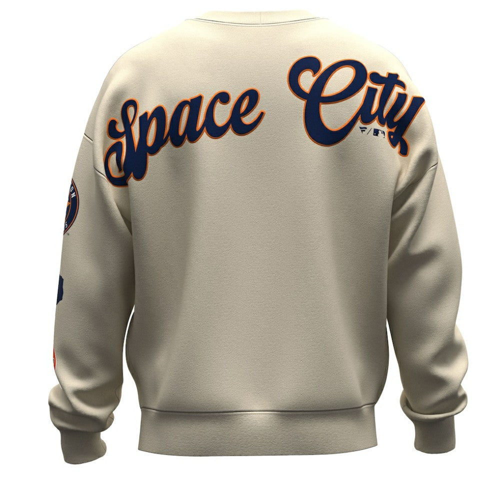 Tan Houston Astros Fanatics Unisex Spirit Jersey Fleece Crewneck Pennant Sweatshirt