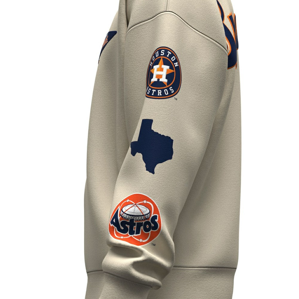 Tan Houston Astros Fanatics Unisex Spirit Jersey Fleece Crewneck Pennant Sweatshirt