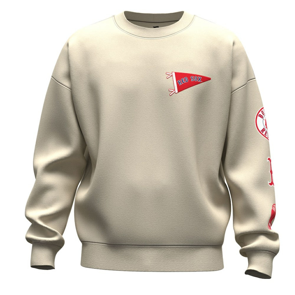Tan Boston Red Sox Fanatics Unisex Spirit Jersey Fleece Crewneck Pennant Sweatshirt