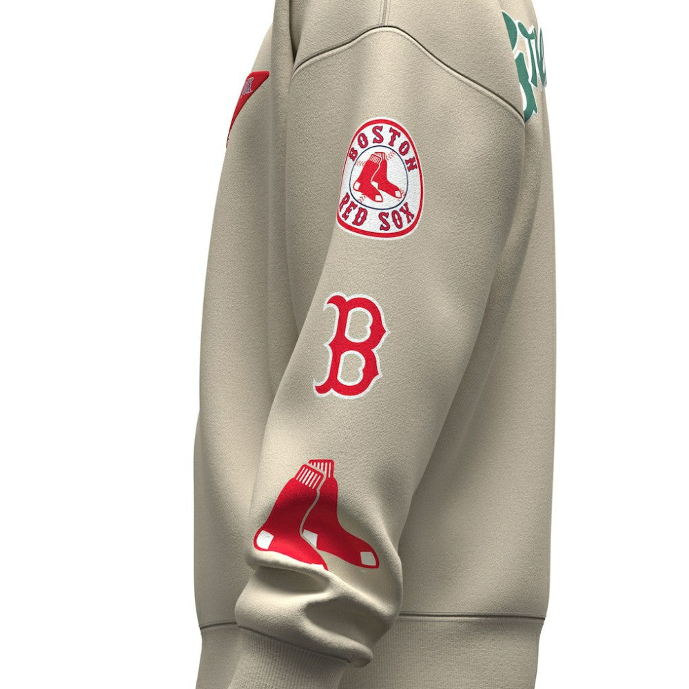 Tan Boston Red Sox Fanatics Unisex Spirit Jersey Fleece Crewneck Pennant Sweatshirt