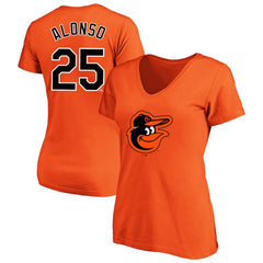 Orange Pete Alonso Baltimore Orioles Profile Women's Plus Size Name & Number V-Neck T-Shirt