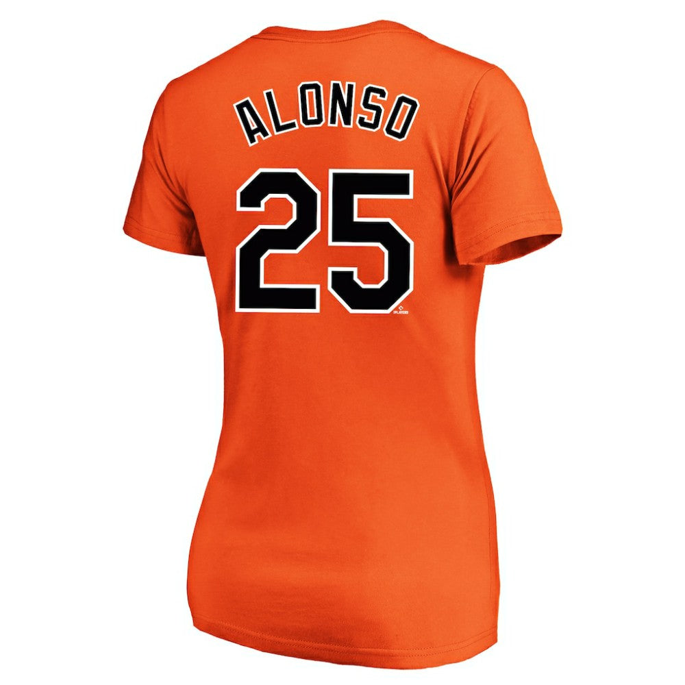 Orange Pete Alonso Baltimore Orioles Profile Women's Plus Size Name & Number V-Neck T-Shirt