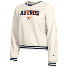 Cream Houston Astros Champion Women's Reverse Weave Sweatshirt