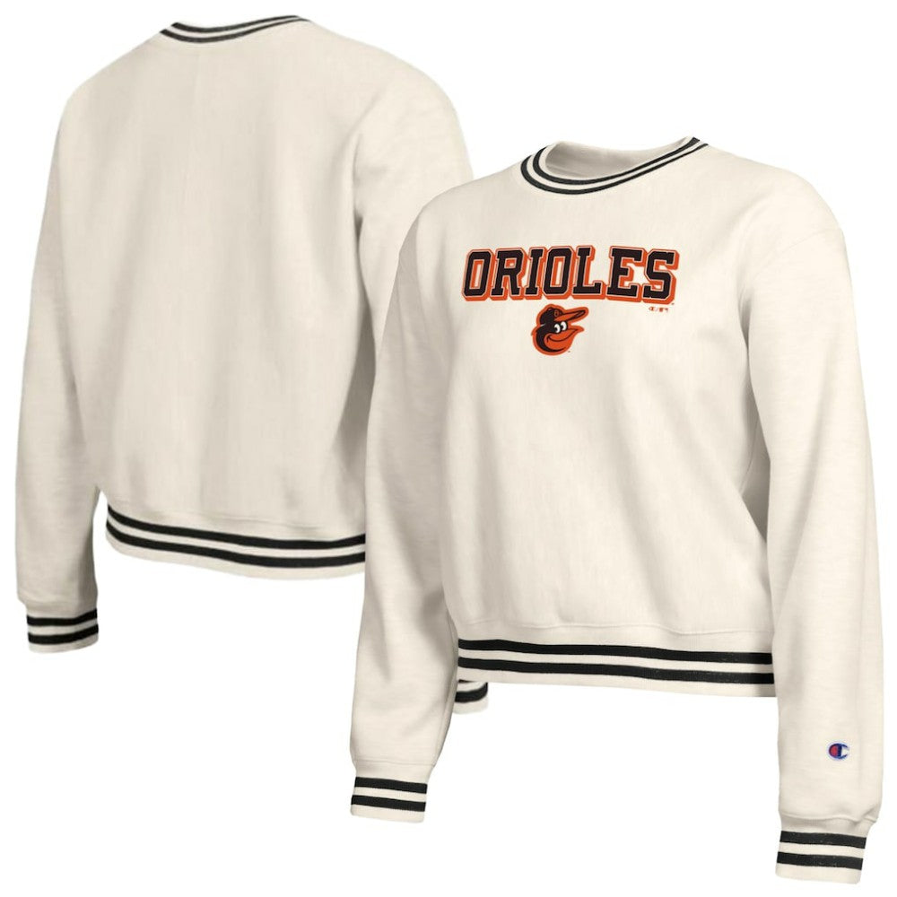 Cream Baltimore Orioles Champion Women's Reverse Weave Sweatshirt