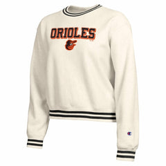 Cream Baltimore Orioles Champion Women's Reverse Weave Sweatshirt