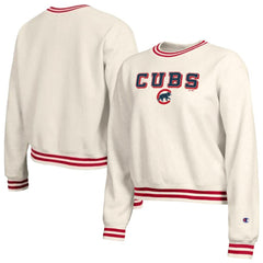 Cream Chicago Cubs Champion Women's Reverse Weave Sweatshirt
