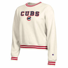 Cream Chicago Cubs Champion Women's Reverse Weave Sweatshirt