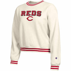 Cream Cincinnati Reds Champion Women's Reverse Weave Sweatshirt