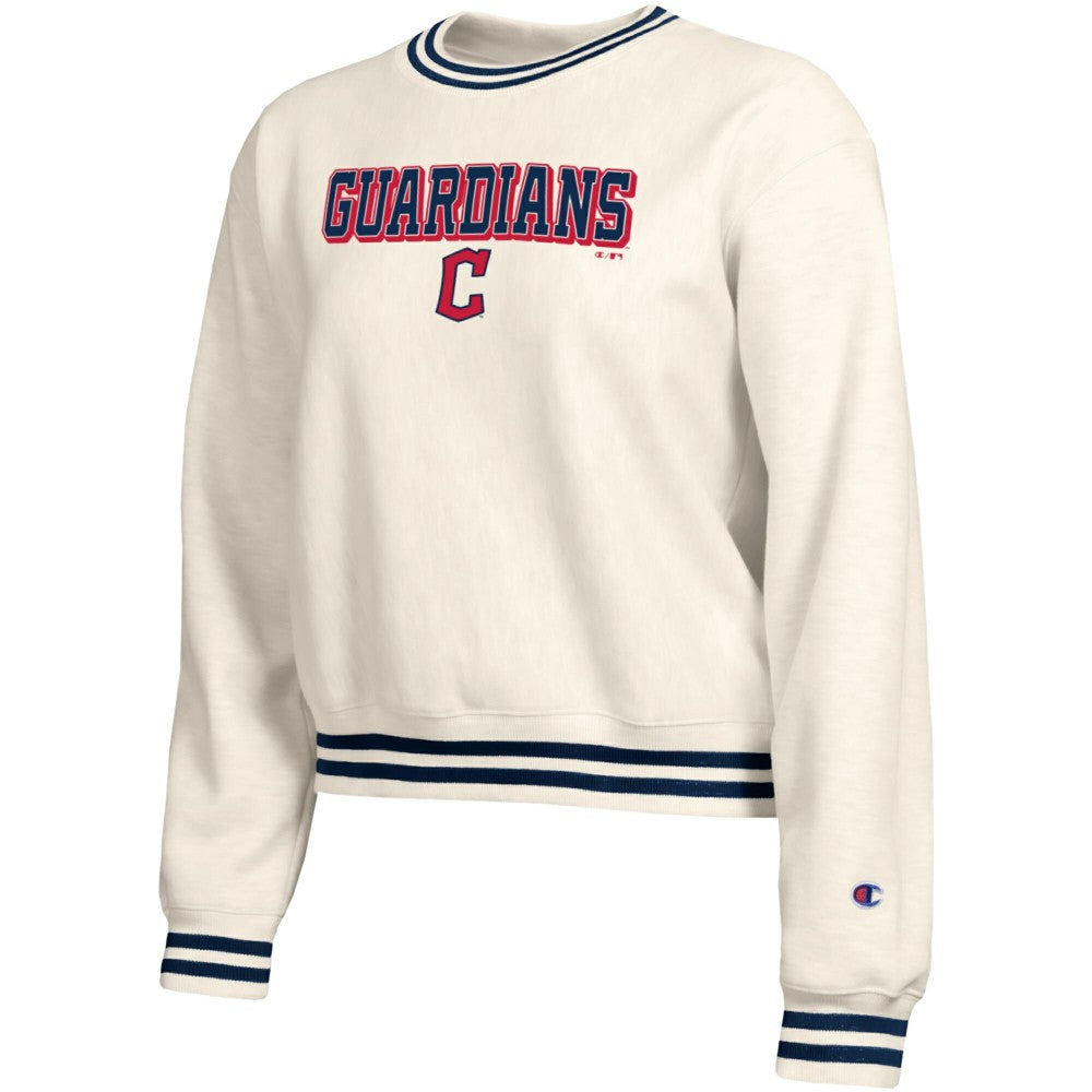 Cream Cleveland Guardians Champion Women's Reverse Weave Sweatshirt
