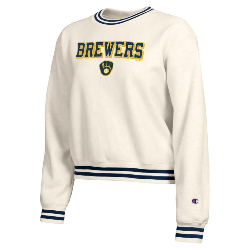 Cream Milwaukee Brewers Champion Women's Reverse Weave Sweatshirt