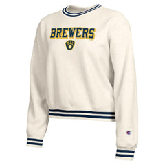Cream Milwaukee Brewers Champion Women's Reverse Weave Sweatshirt