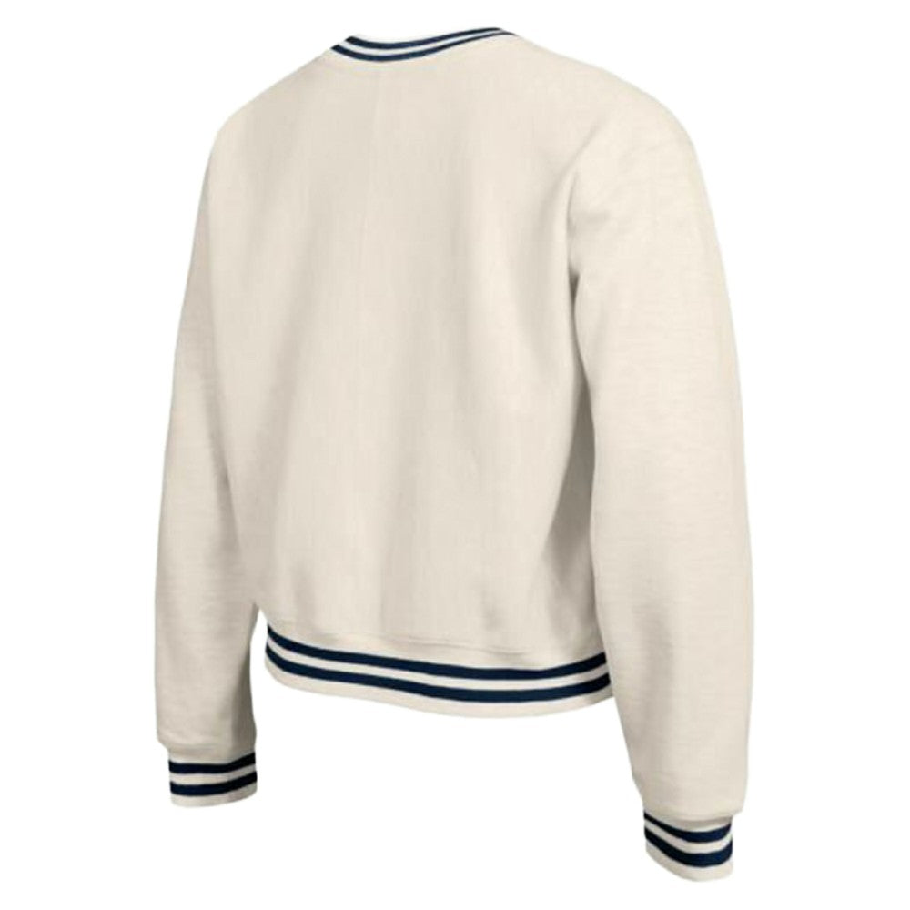 Cream New York Mets Champion Women's Reverse Weave Sweatshirt