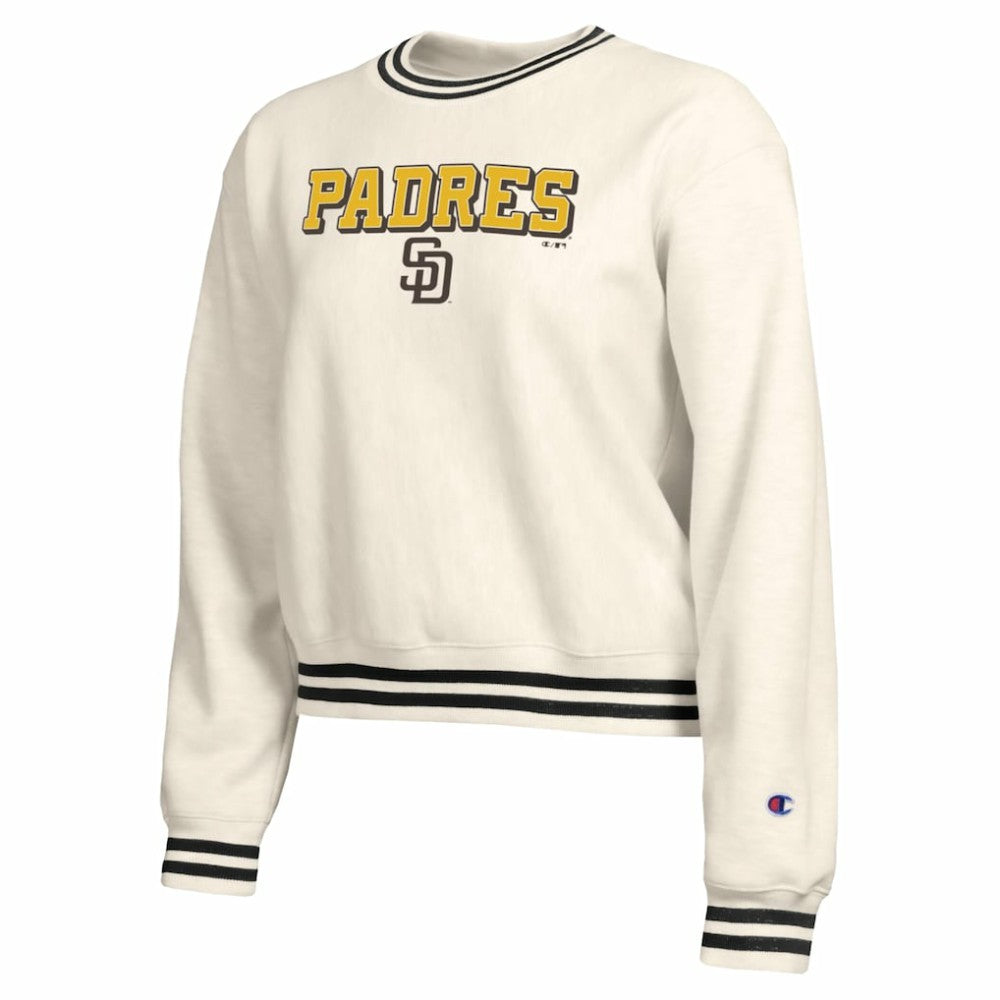 Cream San Diego Padres Champion Women's Reverse Weave Sweatshirt