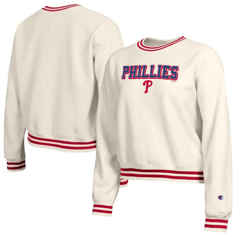 Cream Philadelphia Phillies Champion Women's Reverse Weave Sweatshirt