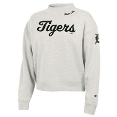 Stone Detroit Tigers Champion Women's Triumph Tri-Blend Sweatshirt