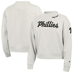 Stone Philadelphia Phillies Champion Women's Triumph Tri-Blend Sweatshirt