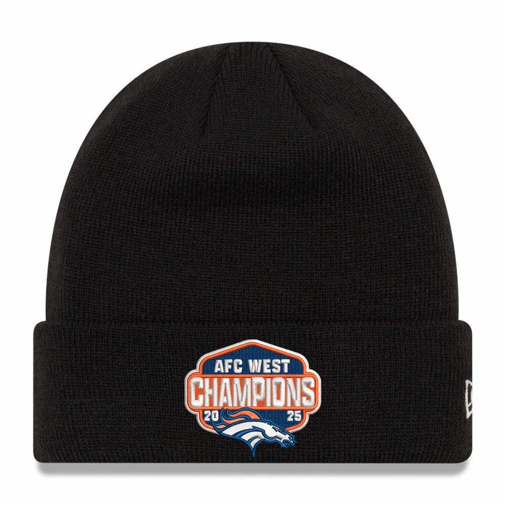 2025 AFC West Division Champions Cuffed Knit Hat - Denver Broncos Hats