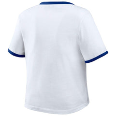 White Texas Rangers WEAR by Erin Andrews Women's Ringer Baby T-Shirt