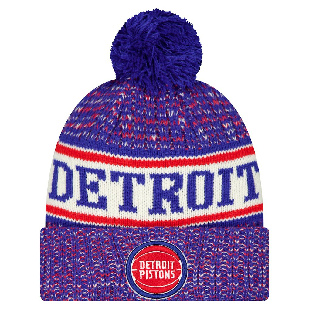New Era Detroit Pistons Team Cuffed Knit Hat with Pom sale