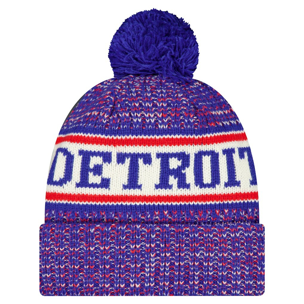 New Era Detroit Pistons Team Cuffed Knit Hat with Pom sale