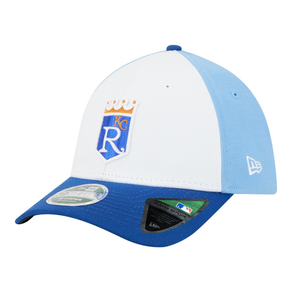 White/Royal Kansas City Royals New Era Player Replica 39THIRTY M-Crown Flex Hat