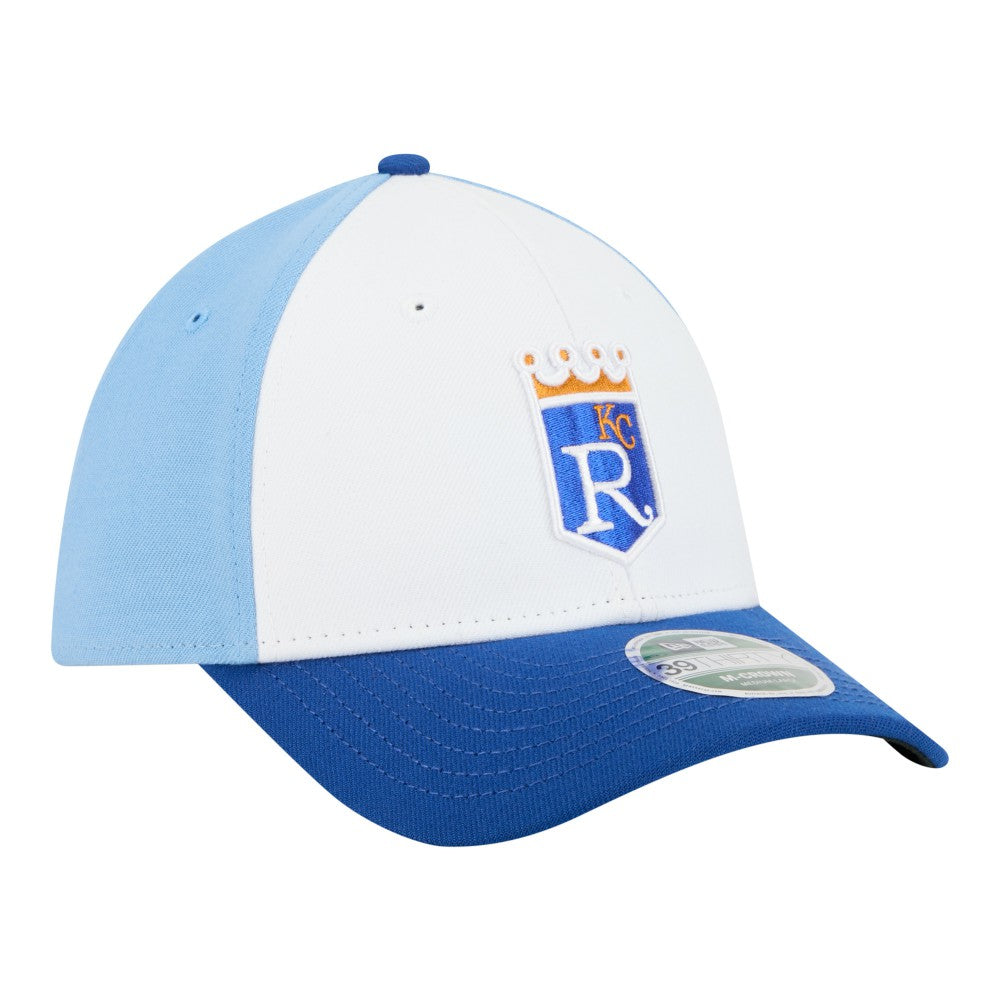 White/Royal Kansas City Royals New Era Player Replica 39THIRTY M-Crown Flex Hat