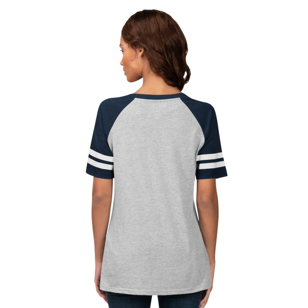 Heather Gray Seattle Mariners G-III 4Her by Carl Banks Women's Goal Line Raglan V-Neck T-Shirt