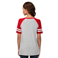 Heather Gray Philadelphia Phillies G-III 4Her by Carl Banks Women's Goal Line Raglan V-Neck T-Shirt