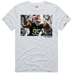 Myles Garrett  Homage Unisex Player Graphic Tri-Blend T-Shirt - Cleveland Browns T-shirts