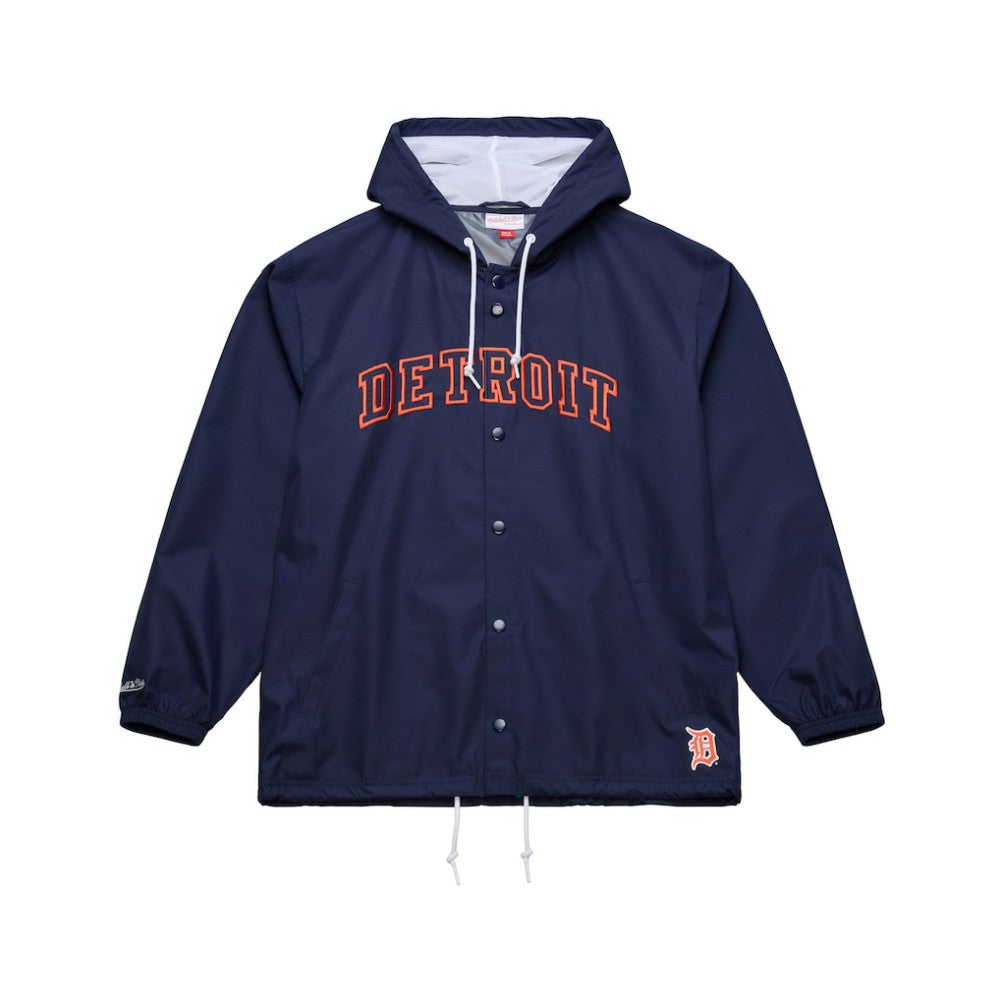 Navy Detroit Tigers Mitchell & Ness Full-Snap Hooded Coaches Jacket