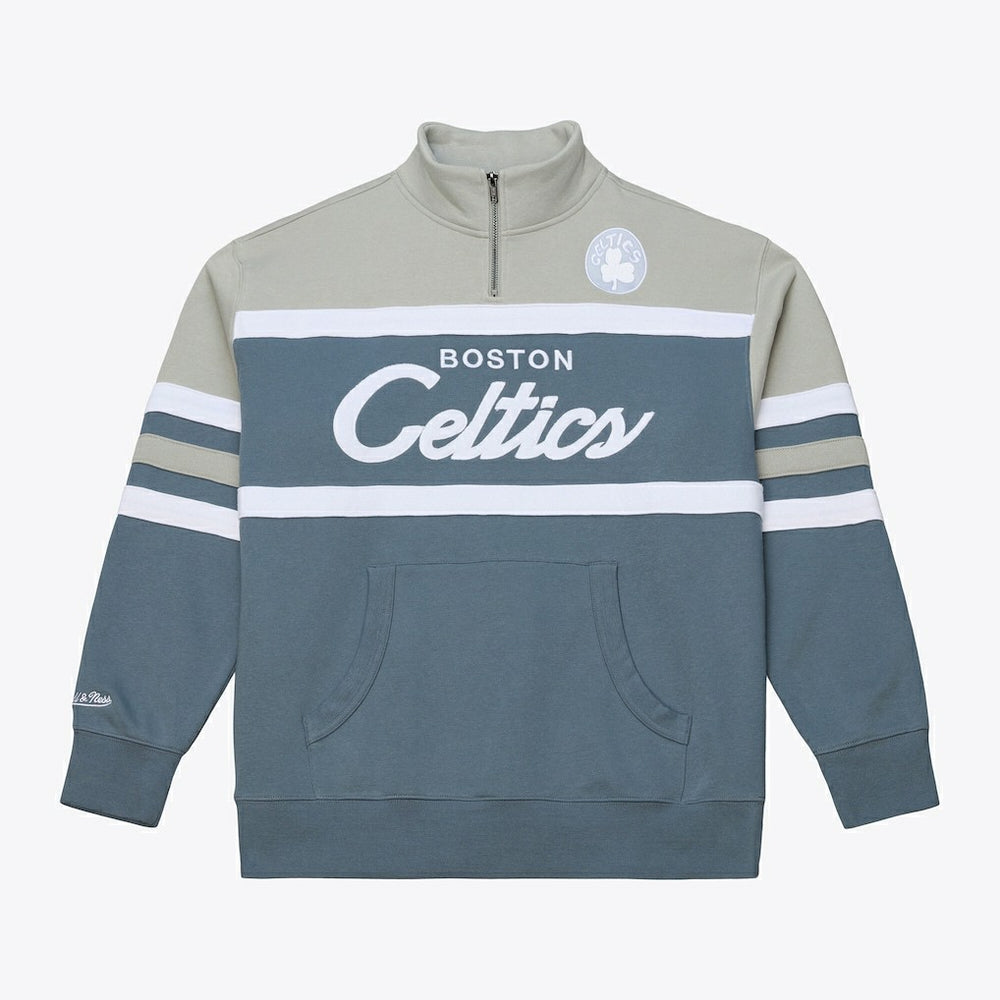 Mitchell & Ness Boston Celtics Thunderstorm Head Coach Quarter-Zip Jacket
