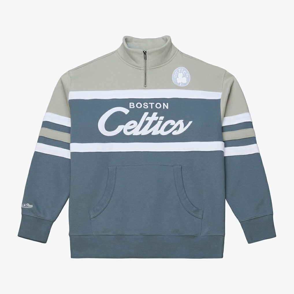 Mitchell & Ness Boston Celtics Thunderstorm Head Coach Quarter-Zip Jacket