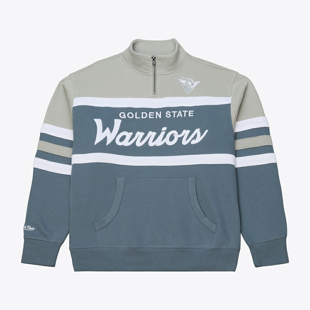 Mitchell & Ness Golden State Warriors Thunderstorm Head Coach Quarter-Zip Jacket sale