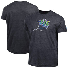 Black Tampa Bay Rays Champion Cooperstown Logo Tri-Blend T-Shirt