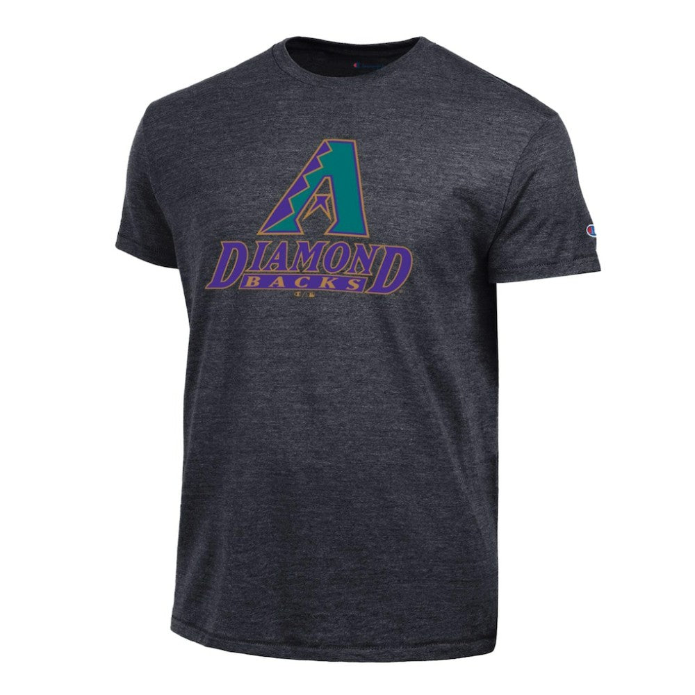 Black Arizona Diamondbacks Champion Cooperstown Logo Tri-Blend T-Shirt