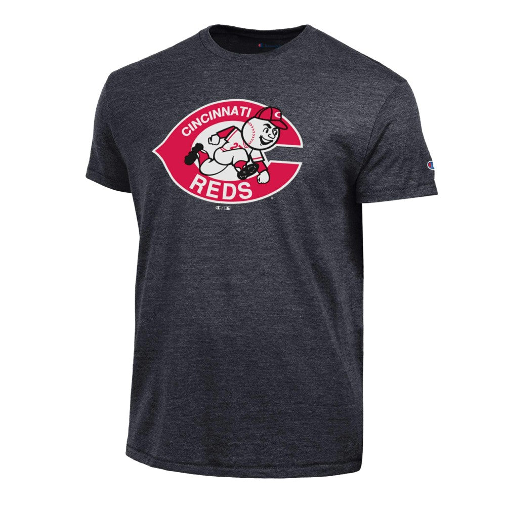 Black Cincinnati Reds Champion Cooperstown Logo Tri-Blend T-Shirt