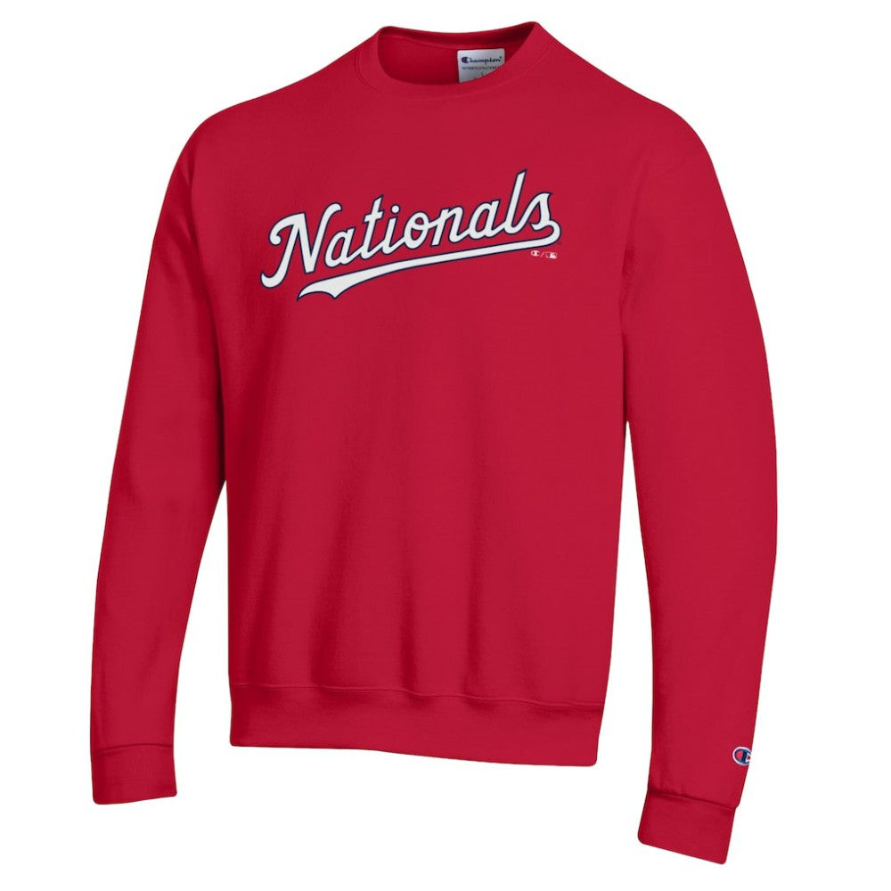 Red Washington Nationals Champion Powerblend Wordmark Sweatshirt